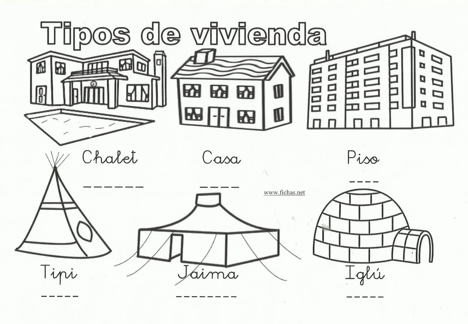 CONOCIMIENTO DEL MEDIO 1º: Tipos de viviendas