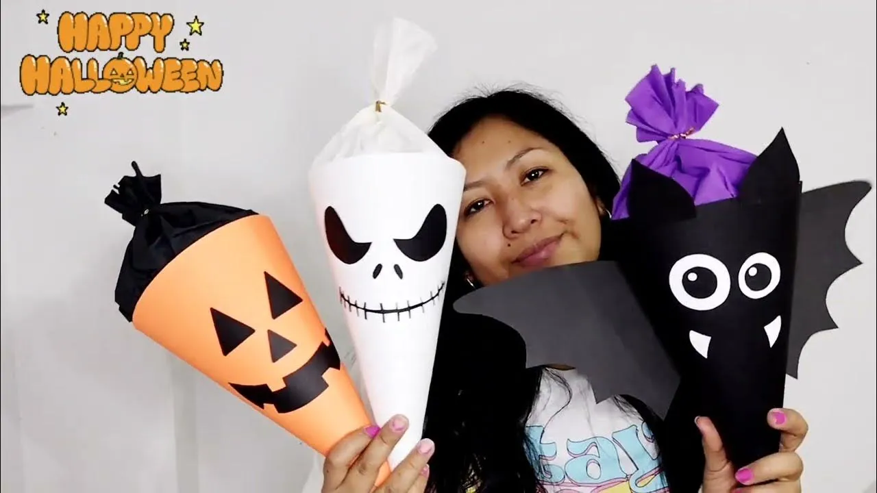 conos dulces Halloween | conos halloween | murciélago | calabaza | fantasma | moldes gratis - YouTube conos dulces Halloween | conos halloween | murciélago | calabaza | fantasma | moldes gratis - YouTube