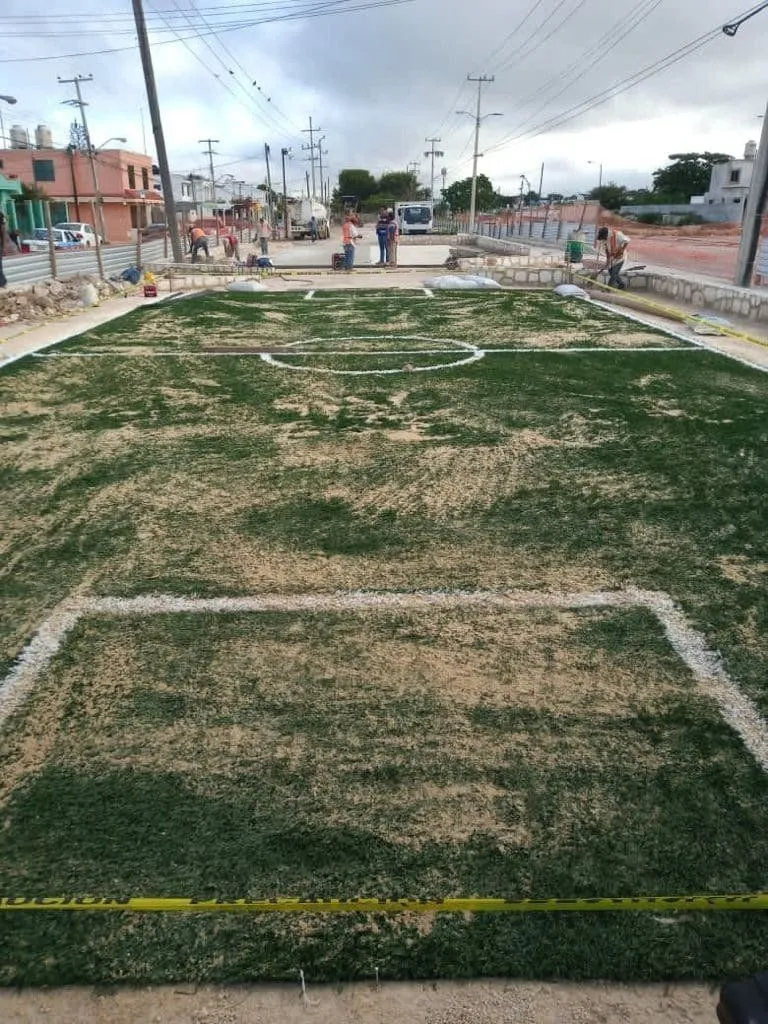 Construcción de Cancha de Fútbol 7 con Pasto sintético - Marcopark Construcción de Cancha de Fútbol 7 con Pasto sintético - Marcopark