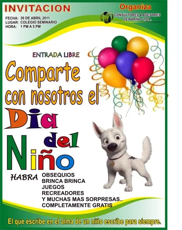 CONSULTORIAS Y ASESORIAS DE NARIÑO: INVITACION A CELEBRAR EL DIA ... CONSULTORIAS Y ASESORIAS DE NARIÑO: INVITACION A CELEBRAR EL DIA ...