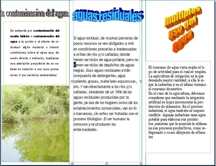 Folletos sobre la contaminacion del agua - Imagui Folletos sobre la contaminacion del agua - Imagui