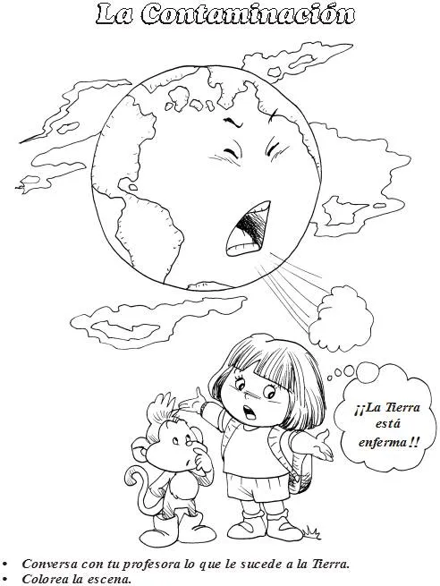 La contaminacion ambiental para colorear - Imagui