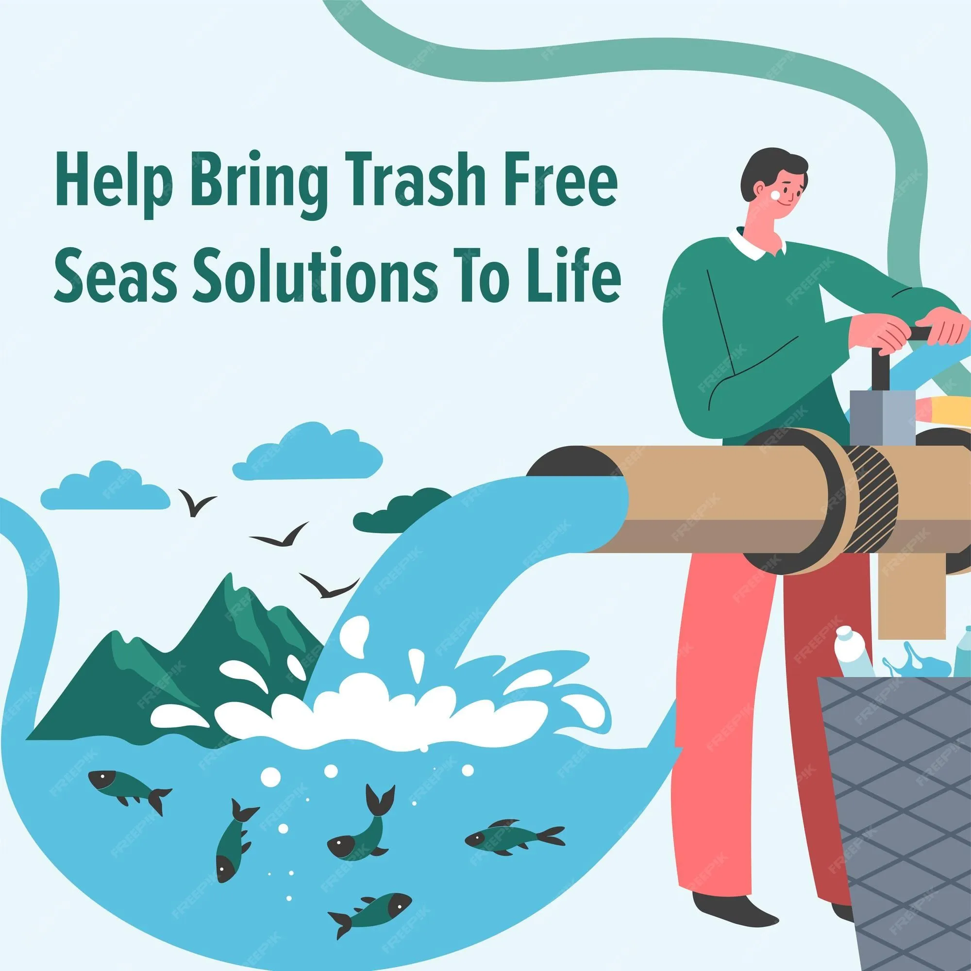 Contaminación ambiental y ecosistema bajo el agua ayuda a dar vida a soluciones marinas libres de basura limpieza de masas de agua en la naturaleza banner promocional para folleto publicitario vector en Contaminación ambiental y ecosistema bajo el agua ayuda a dar vida a soluciones marinas libres de basura limpieza de masas de agua en la naturaleza banner promocional para folleto publicitario vector en