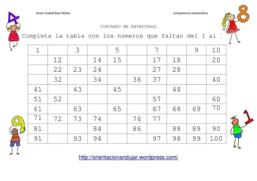 contar numeros Contando me entretengo -Orientacion Andujar