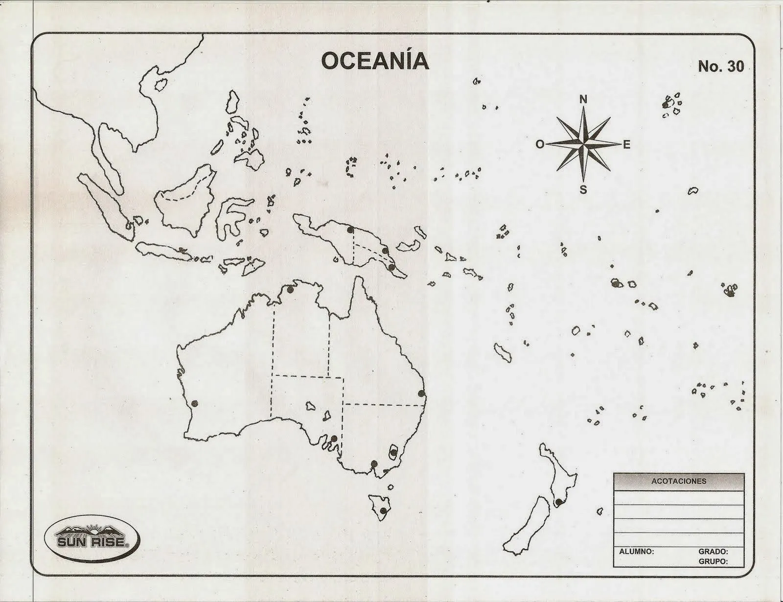 conte d'hiver: Mapa de Oceanía con división y sin nombres conte d'hiver: Mapa de Oceanía con división y sin nombres