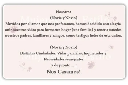 texto para invitaciones de boda