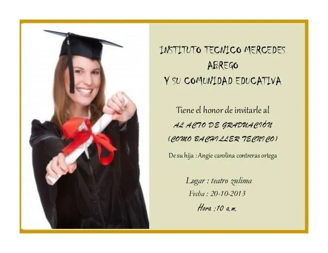 Modelo invitación para graduación - Imagui