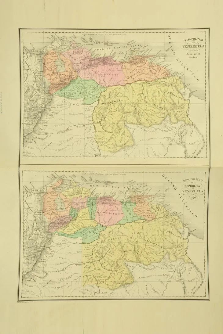 Mapa político de Venezuela antes de la Revolución de 1810; Mapa Político de  la República de Venezuela en 1840 - Cartografía histórica - Colecciones  digitales - Biblioteca Virtual del Banco de la República