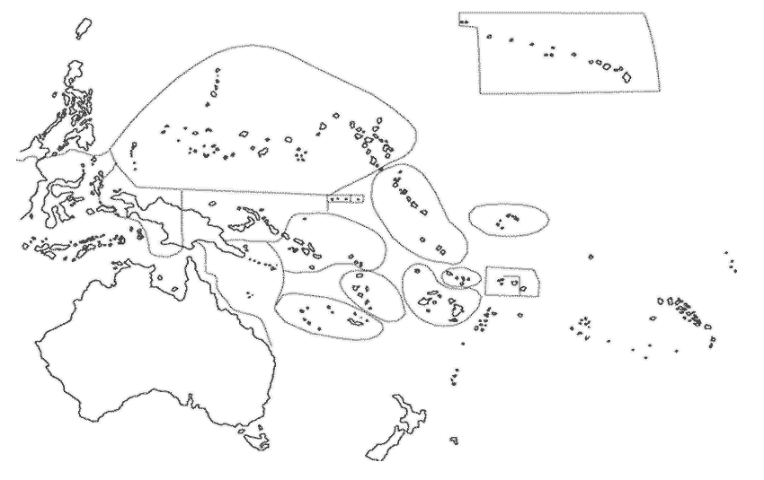 Mapa de el continente de oceania para dibujar - Imagui