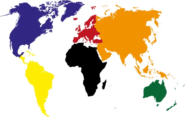 Continentes coloreados — Vector stock © Jktu_21 #24751127