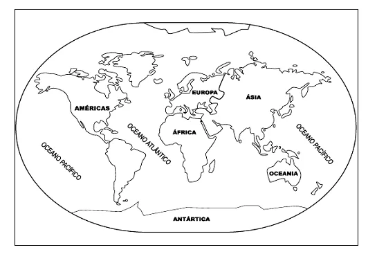 El mapa mundi y sus continentes para colorear - Imagui