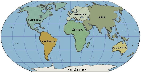 Continentes del mundo para colorear - Imagui