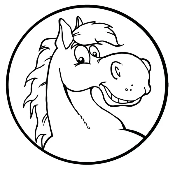 Contorneado caballo feliz de dibujos animados — Foto stock ... Contorneado caballo feliz de dibujos animados — Foto stock ...