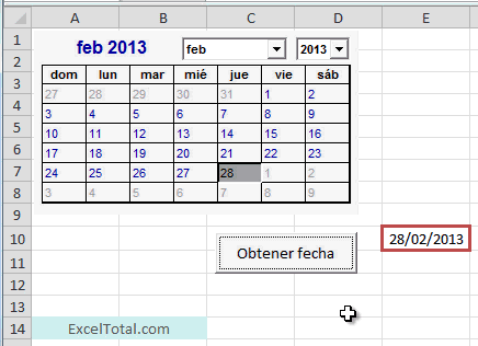 Control Calendario en Excel 2010 - Excel Total Control Calendario en Excel 2010 - Excel Total