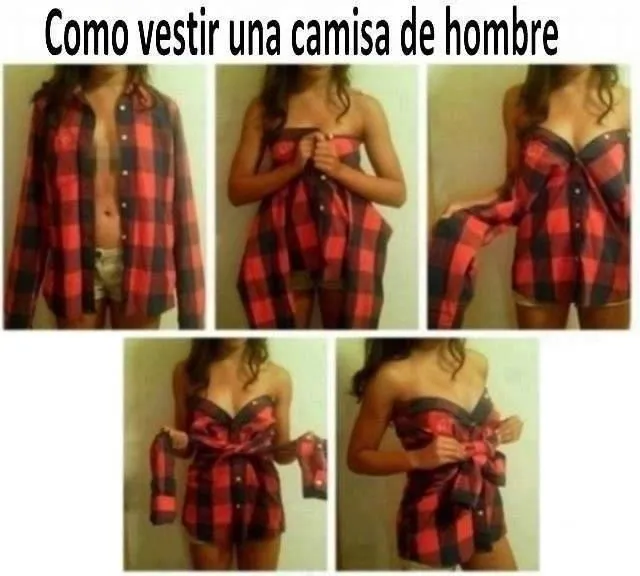 Cómo convertir una camisa de hombre en un lindo top de mujer ... Cómo convertir una camisa de hombre en un lindo top de mujer ...