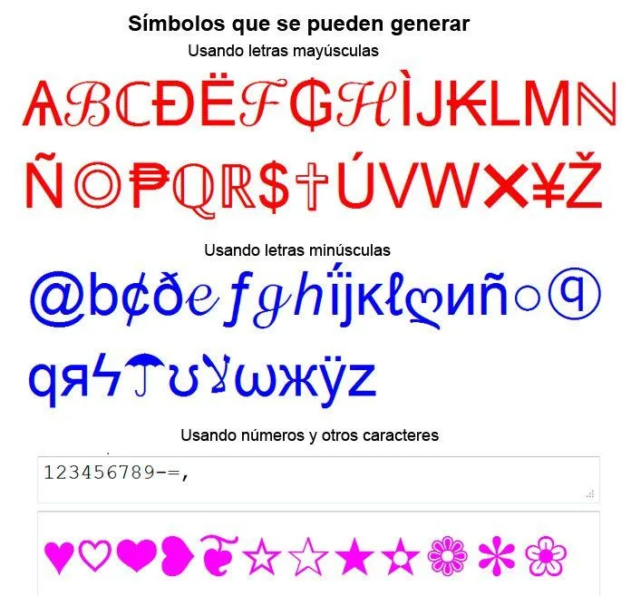 Convertir texto y frases en simbolos, caracteres, signos para Facebook Convertir texto y frases en simbolos, caracteres, signos para Facebook