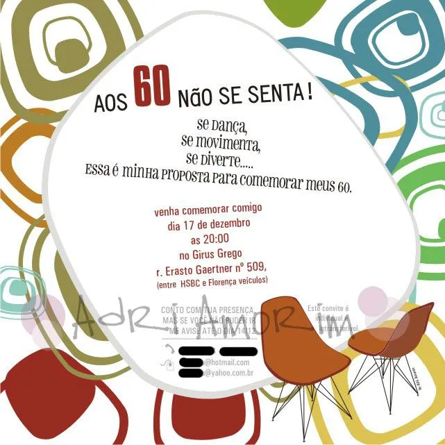 Convites de aniversario de 60 años - Imagui