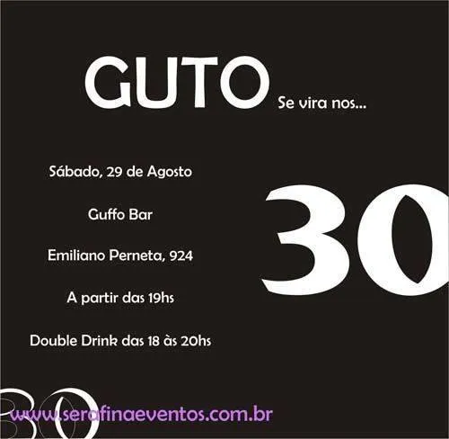 Convite de Aniversário 30 anos – Modelos de Convite