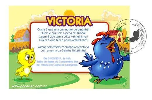 Convite de Aniversário da Galinha Pintadinha – Modelos de Convite