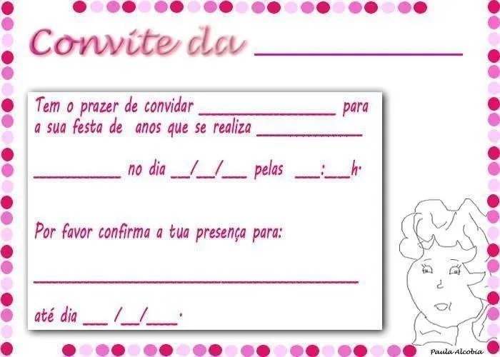 Convite de aniversário para imprimir – Modelos de Convite