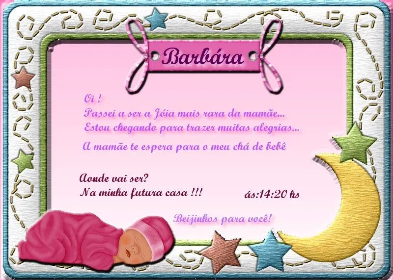 Eline Roberta Designer: Convite de chá de bebê ( Eline Roberta Designer: Convite de chá de bebê (