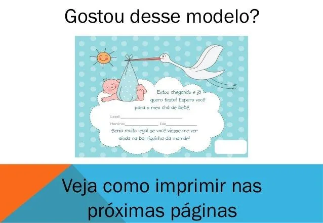 Convite para Chá de Bebê Menino - Azul - 1