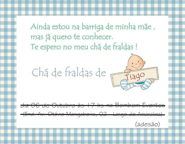 Capa de lista de cha de fralda - Imagui