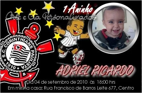 Convite - Corinthians 01 - Arte e Cia - Personalizados
