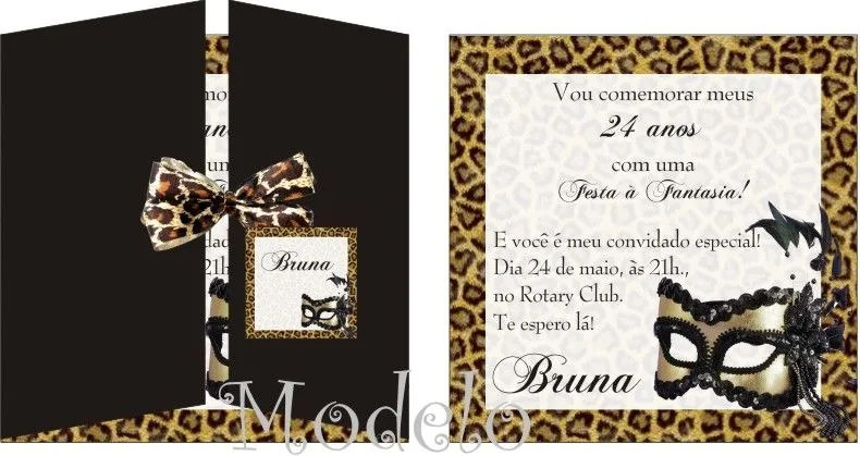 Convite Festa À Fantasia | Andrews Convites e Lembrancinhas | Elo7