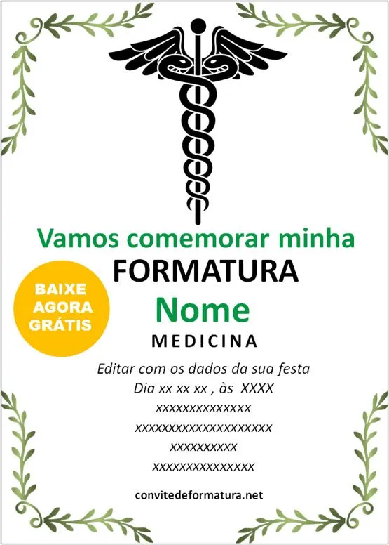 ▷ 8 Convite Formatura Medicina | Modelos de Convite grátis ▷ 8 Convite Formatura Medicina | Modelos de Convite grátis