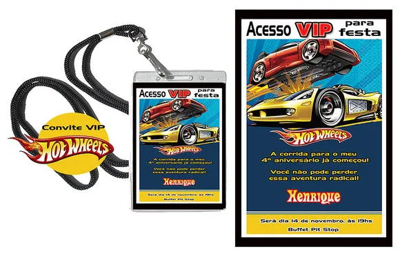 Convite Hot Wheels | Elo7