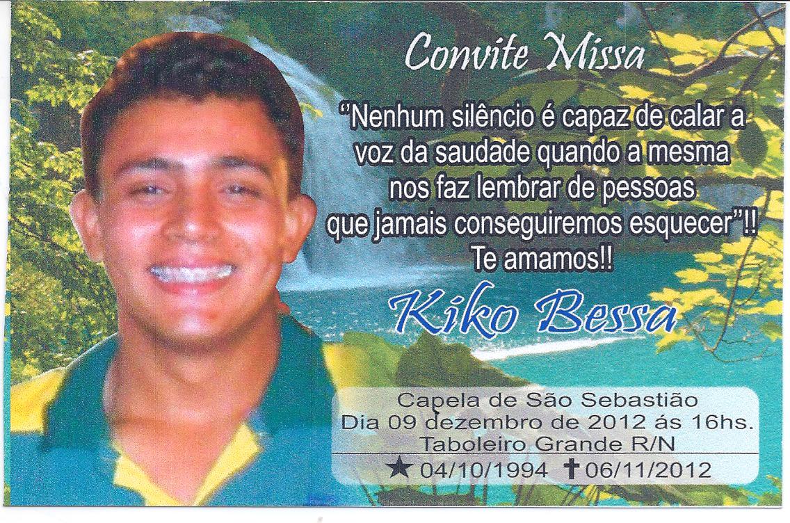 Convite missa de 30º dia | Taboleiro Grande News Convite missa de 30º dia | Taboleiro Grande News