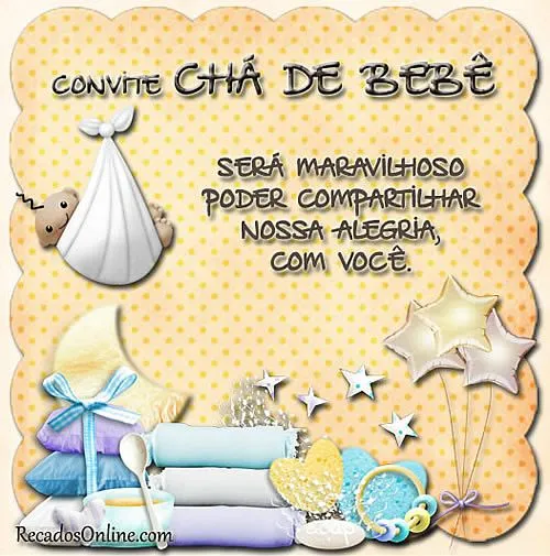 Convites para Chá de Bebê - Imagens, Mensagens e Frases para ... Convites para Chá de Bebê - Imagens, Mensagens e Frases para ...