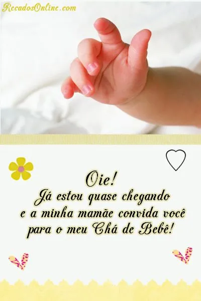 Convites para Chá de Bebê - Mensagens e Recados para Facebook