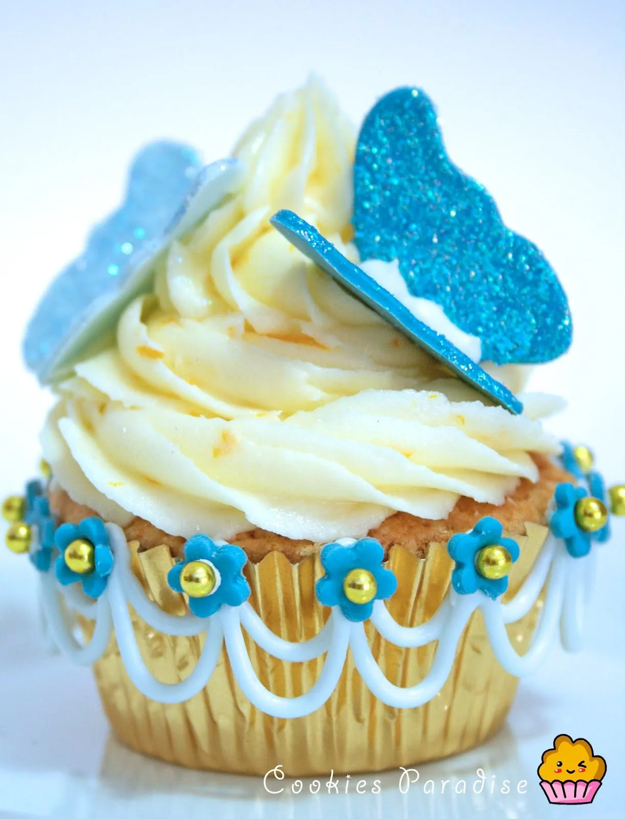 Cookies Paradise: Mis mariposas!!! Y mis cupcakes de Naranja!!!