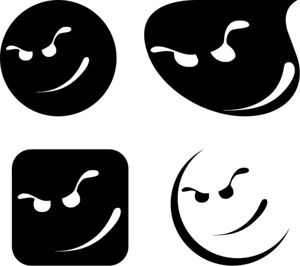 Cool dibujos animados Smileys Caras Vector de imágenes ... Cool dibujos animados Smileys Caras Vector de imágenes ...