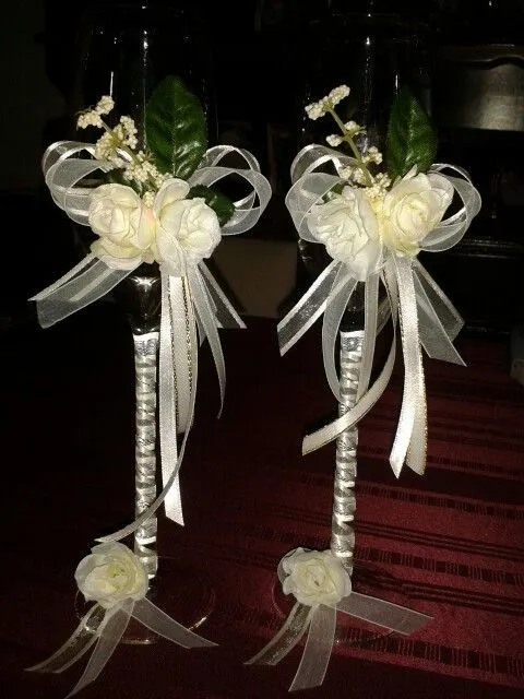 Copas decoradas para boda. | Copas | Pinterest