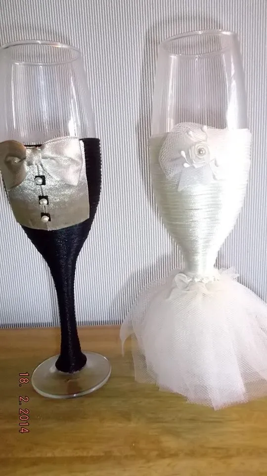 copas decoradas para novios. | BODAS | Pinterest