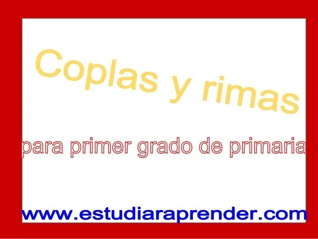 Coplas y rimas para primer grado de primaria