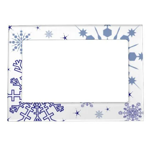 Copos de nieve bonitos marcos magneticos | Zazzle