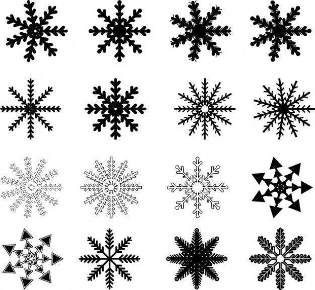 Copos de nieve negros dibujados conjunto de vectores | Descargar ... Copos de nieve negros dibujados conjunto de vectores | Descargar ...
