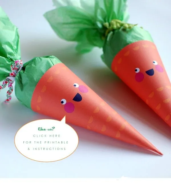Coquetos dulceros de zanahorias - Manualidades para Fiestas ~ Un ... Coquetos dulceros de zanahorias - Manualidades para Fiestas ~ Un ...