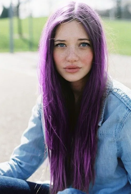 Coral Red lipstick: Lilac hair - Dye - Bleach - Crazy colors ...