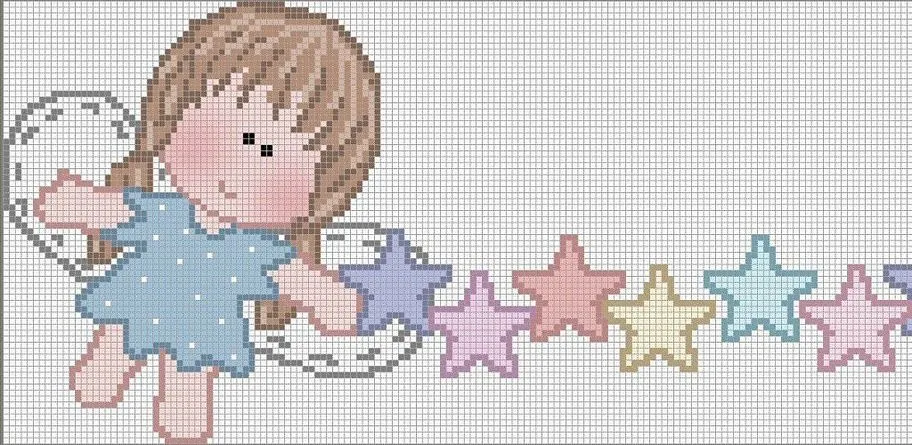 El corazon alegre de Lola: angelito punto de cruz El corazon alegre de Lola: angelito punto de cruz