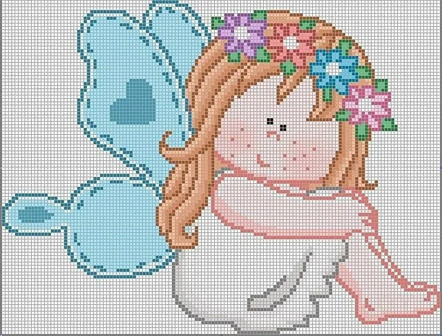 El corazon alegre de Lola: Angelitos punto de cruz El corazon alegre de Lola: Angelitos punto de cruz