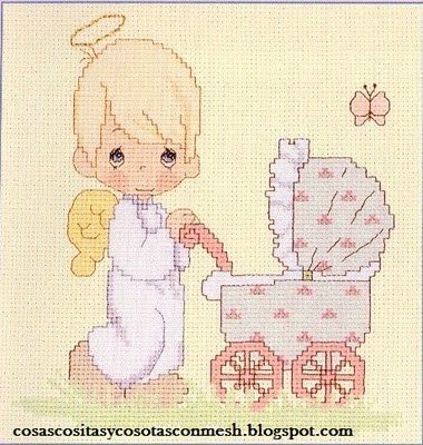 El corazon alegre de Lola: MAS ANGELITOS PUNTO DE CRUZ