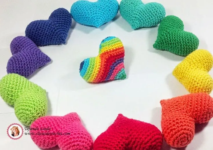 Corazón Amigurumi - Patrón Gratis en Español aquí: http://www ...