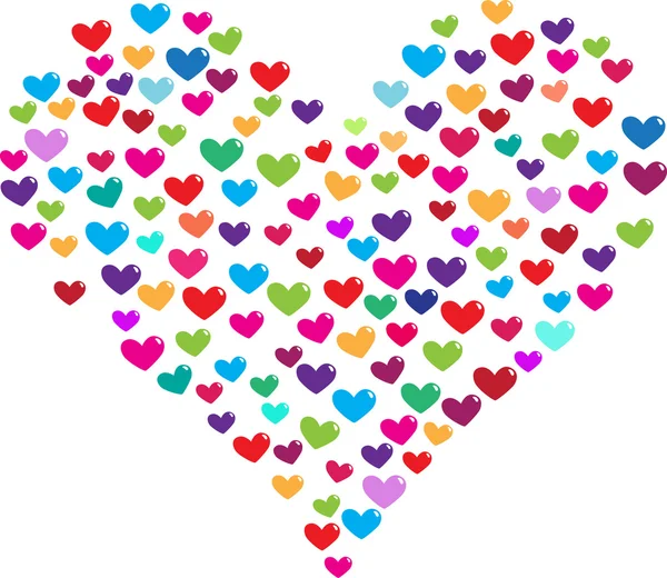 Corazón con muchos colores brillantes corazones de fondo — Vector ... Corazón con muchos colores brillantes corazones de fondo — Vector ...