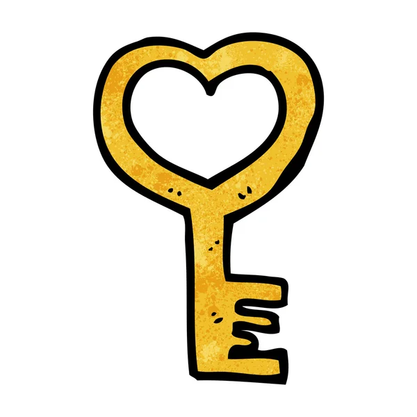 Corazón de dibujos animados en forma de llave — Vector stock ... Corazón de dibujos animados en forma de llave — Vector stock ...