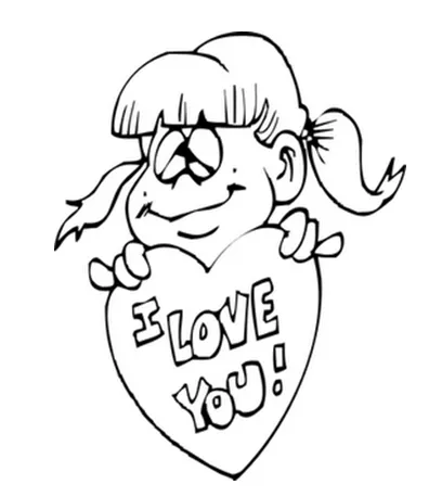 Corazon I love you para colorear,Dibujo de san valentin de los ... Corazon I love you para colorear,Dibujo de san valentin de los ...
